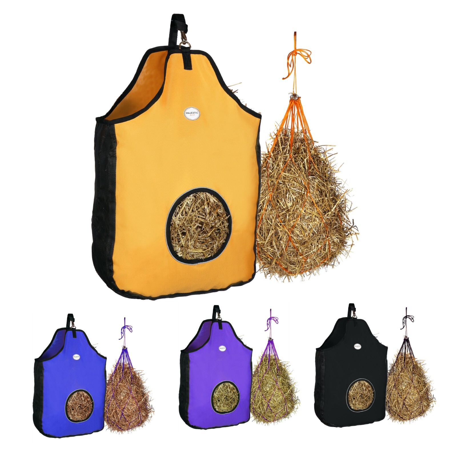 Majestic Ally 1200 D Hay Feeder Tote Bag for Horse, Sheep come with 36" Hay Net