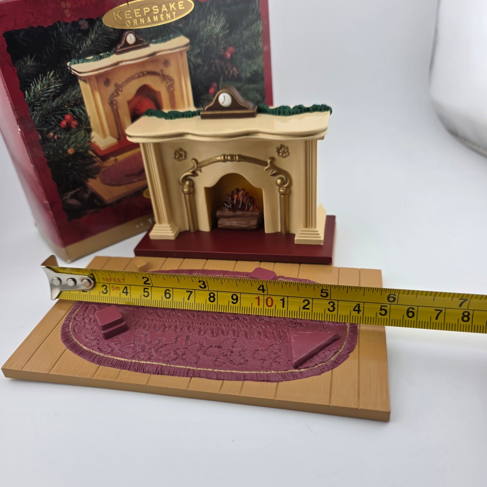 Hallmark Keepsake Bearingers Flickering Light Fireplace 2003 Ornament Tested