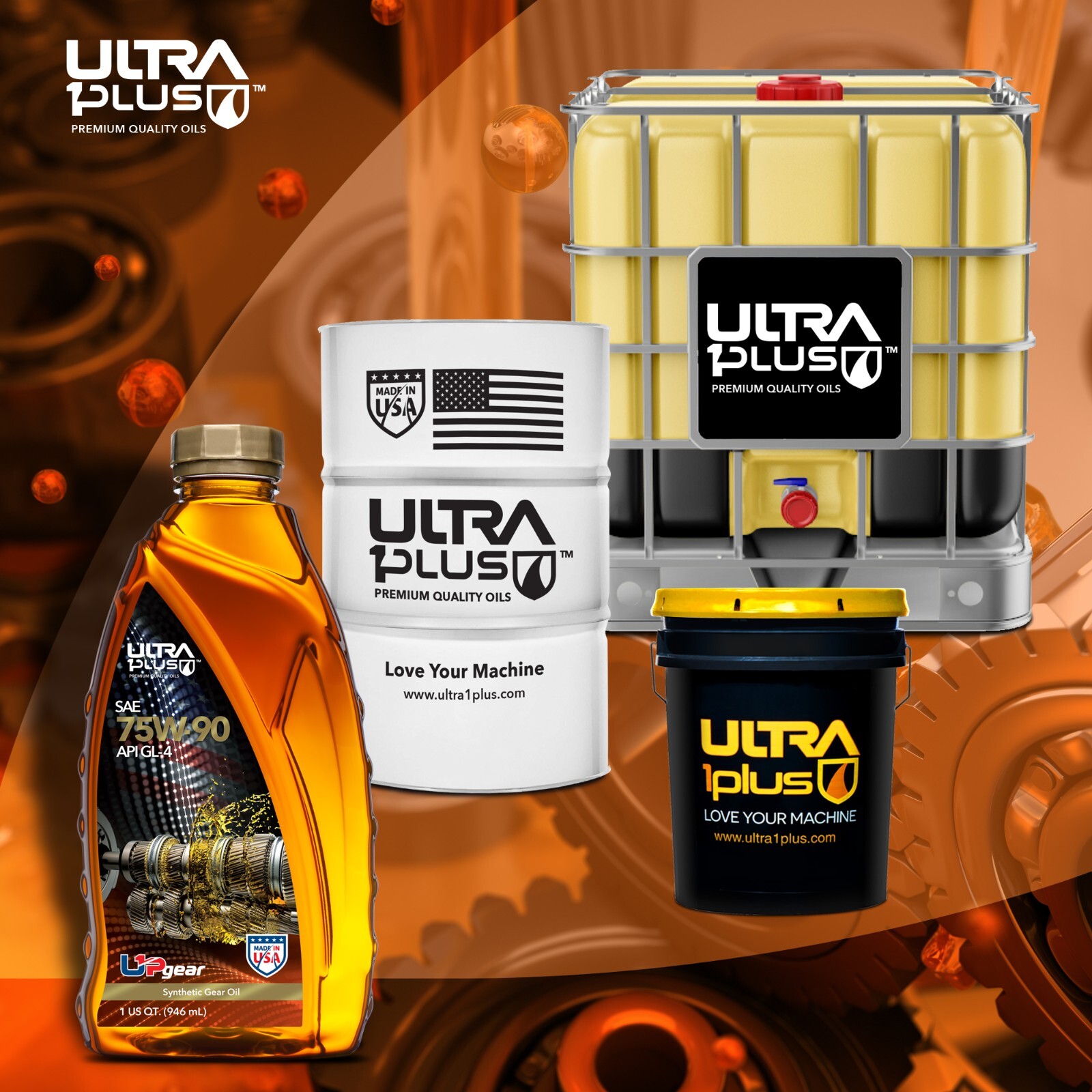 Ultra1Plus SAE 75W-90 Synthetic Gear Oil API GL-4 (6 QTS)