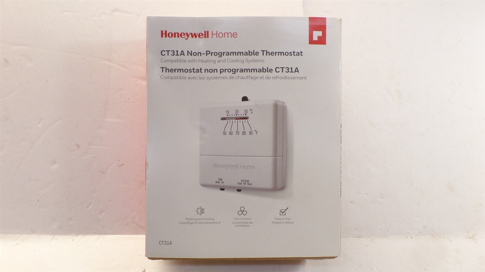 HONEYWELL CT31A NON-PROGRAM THERMOSTAT 1H/1C SINGLE STAGE HEAT/COOL 085267262415