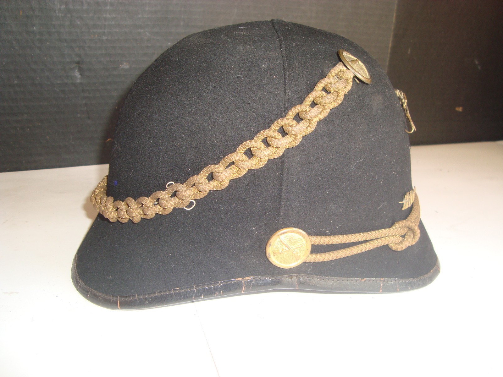 Rare Original 1880's ? Military Officer Dress Hat HDD No. 3 Trustee Cross Rifles