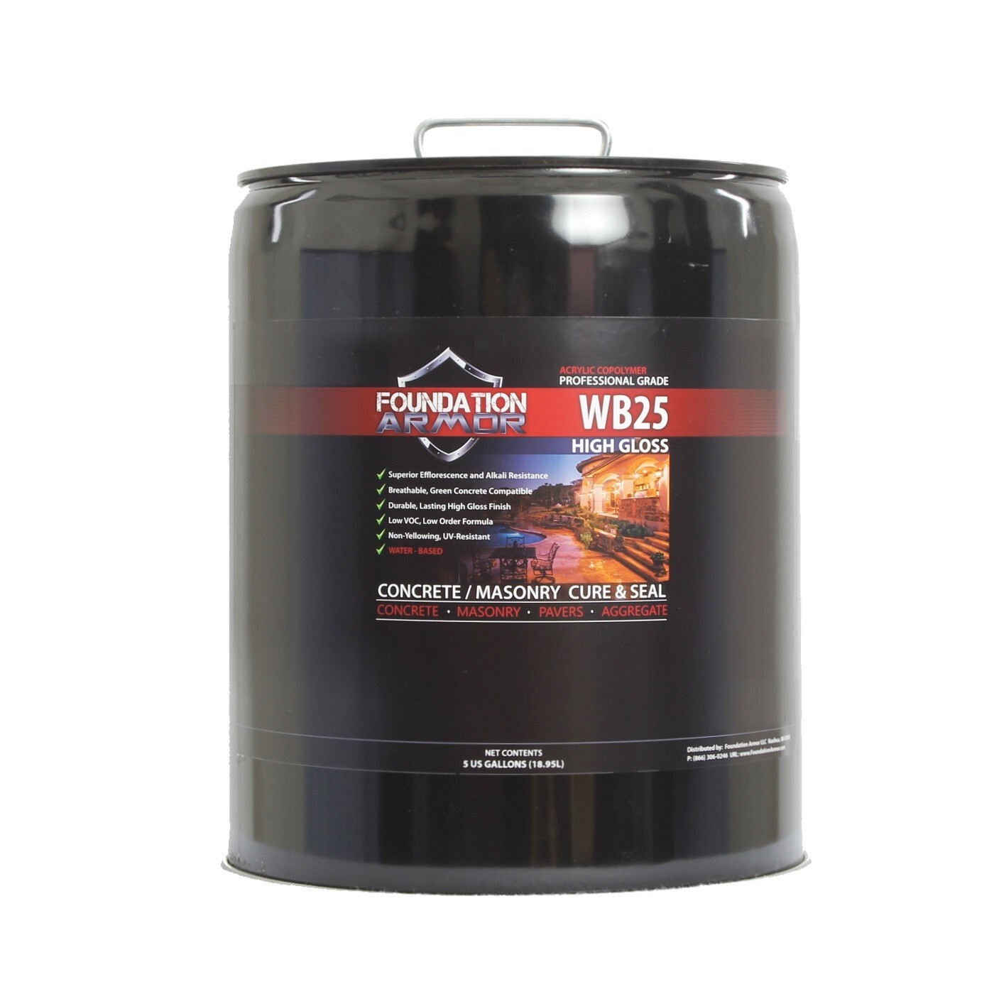 Armor WB25 Water Based High Gloss Acrylic Sealer - 5 GAL
