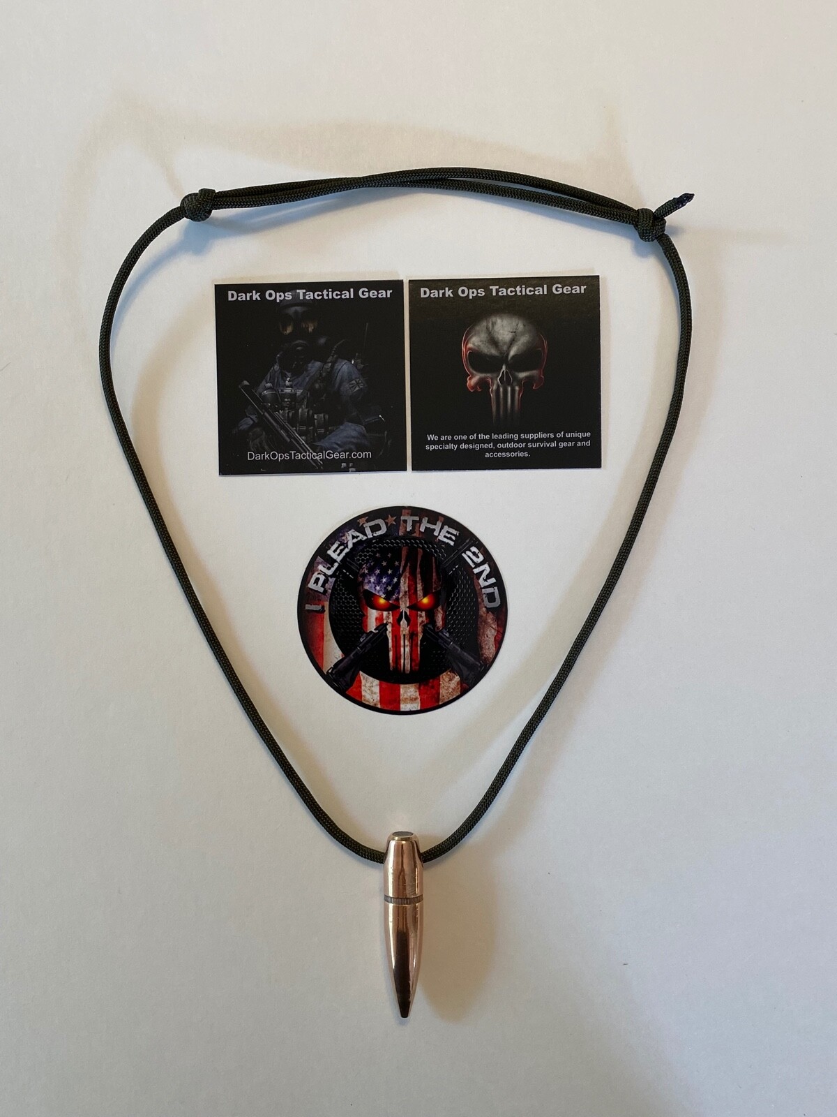 Paracord Sniper HOG TOOTH  .50 Cal. ...Necklace ...+ 1 Decal     ...Olive Drab