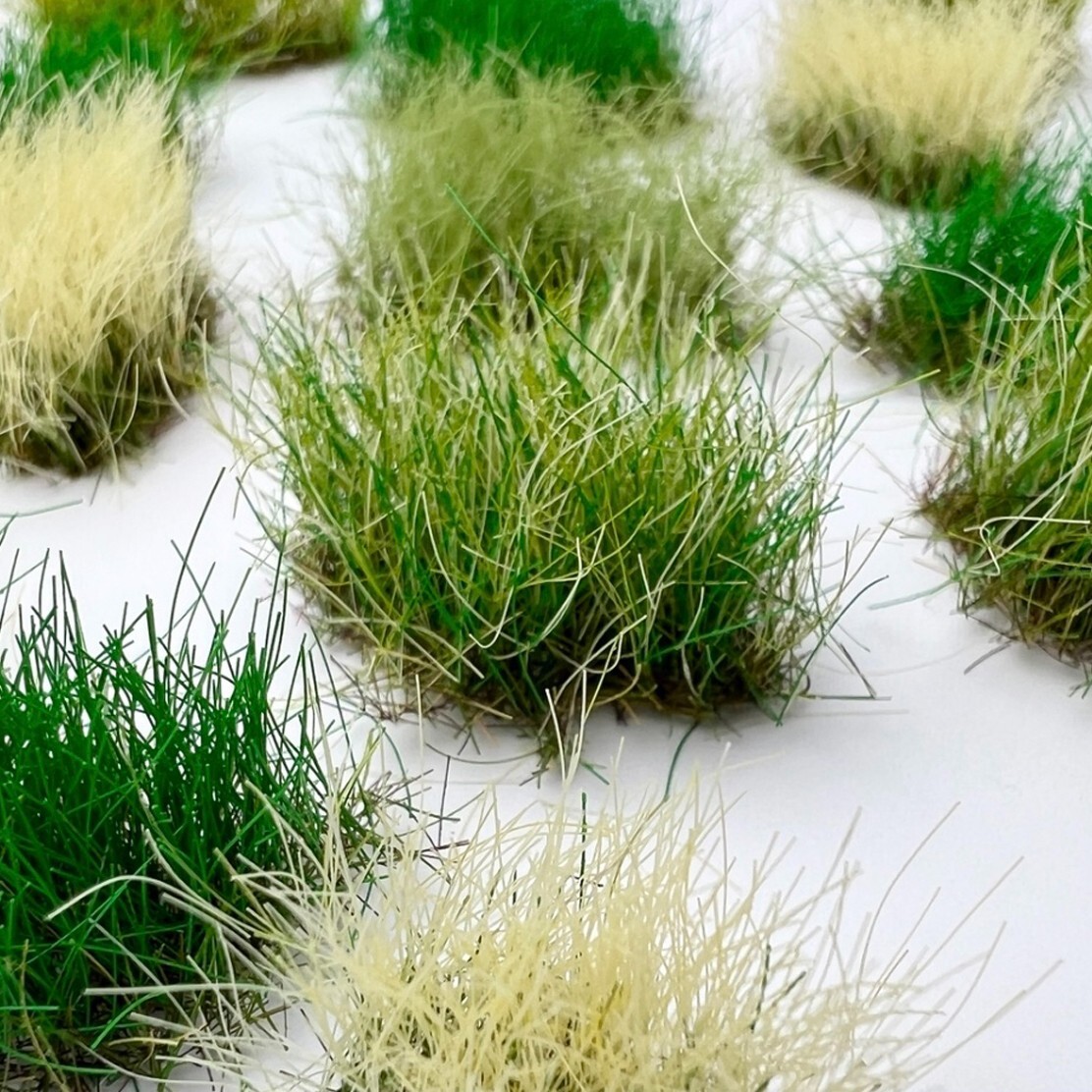 12mm High SATIC GRASS Bush Tufts HO train railway SCENICS MODEL TRAIN SCENERY