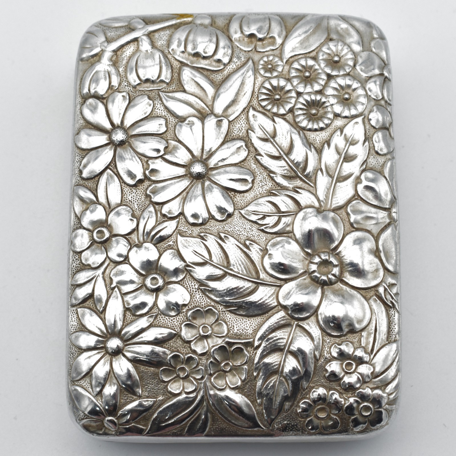 Vintage Gorham Sterling Silver Key Case Box 47 Floral Double Sided USA