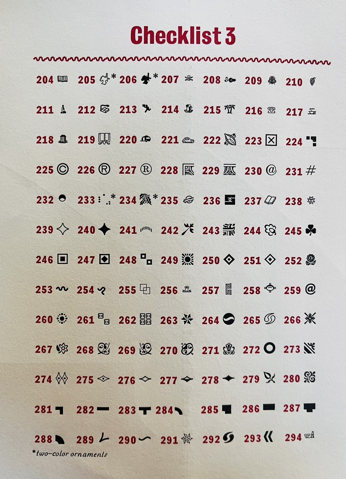 New Letterpress Type- 12pt. DingPats 3. Hit "Contact Seller" for desired choices