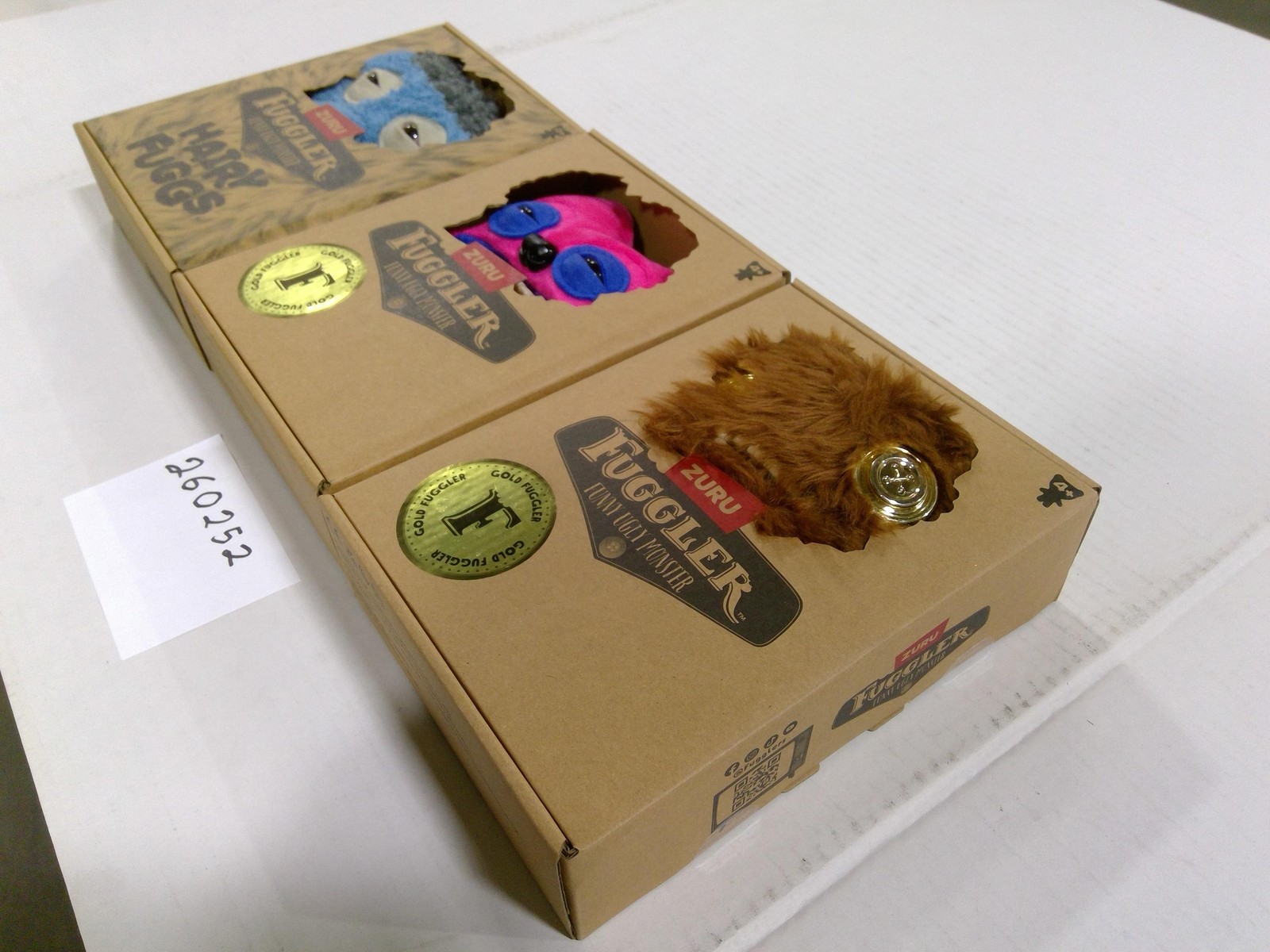 ZURU Fuggler Hairy Fuggs Gold Fuggler Ugly Plush Stuffed Toy Small Monster Lot 3