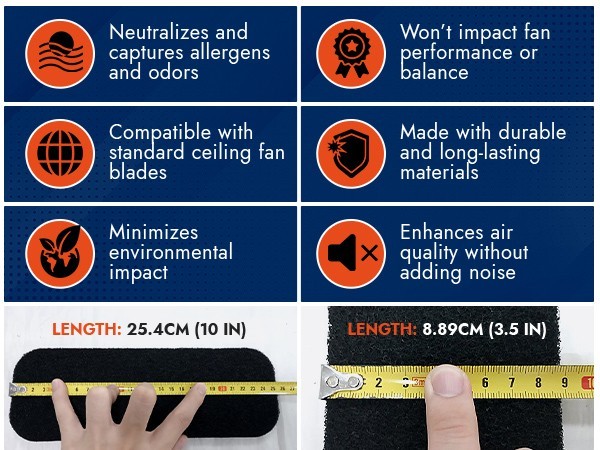 Ceiling Fan Filters - Charcoal Ceiling Fan Filters for Blades - 15 pack