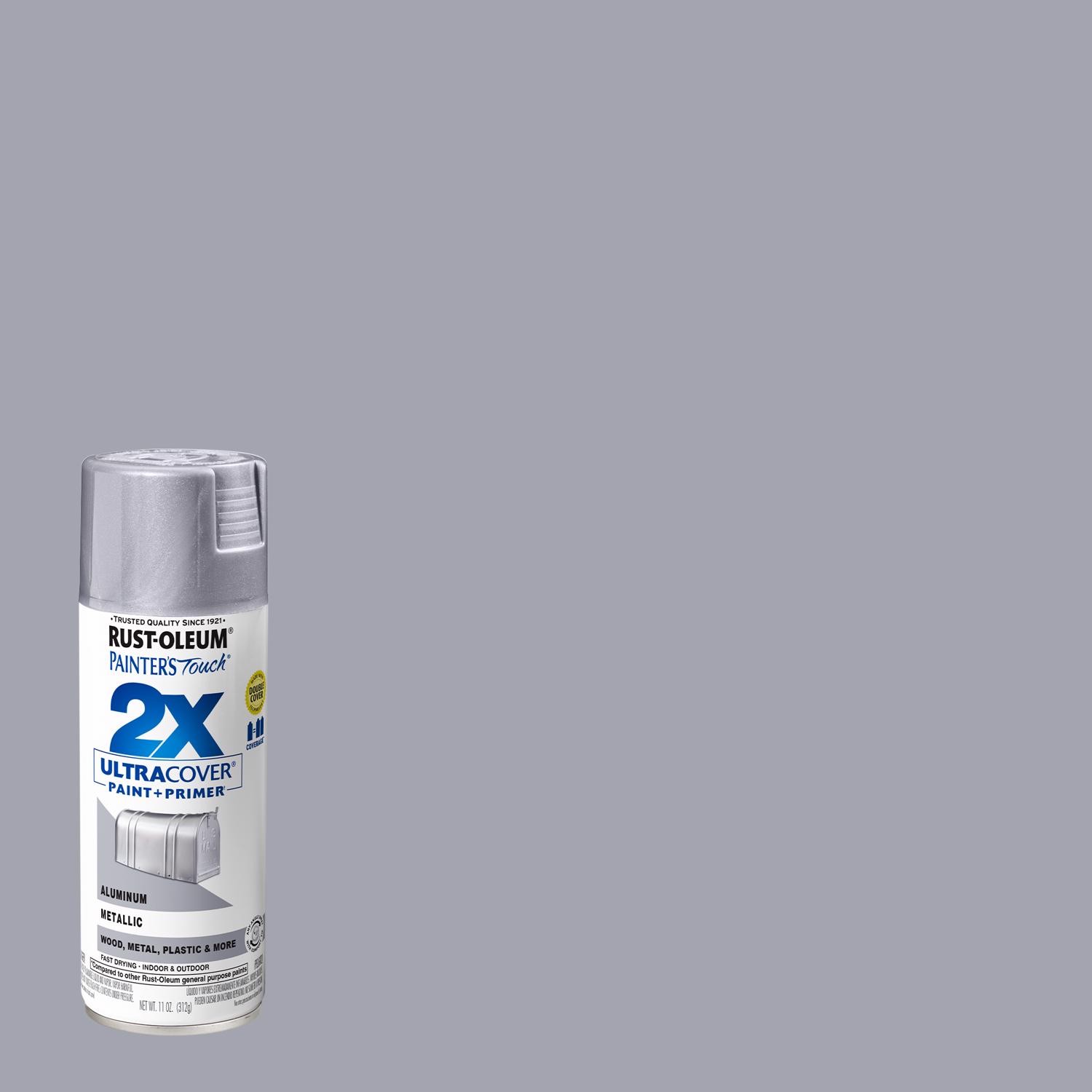 Rust-Oleum 249128 2X Ultra Aluminum Metallic Spray Paint 12 oz. (Pack of 6)