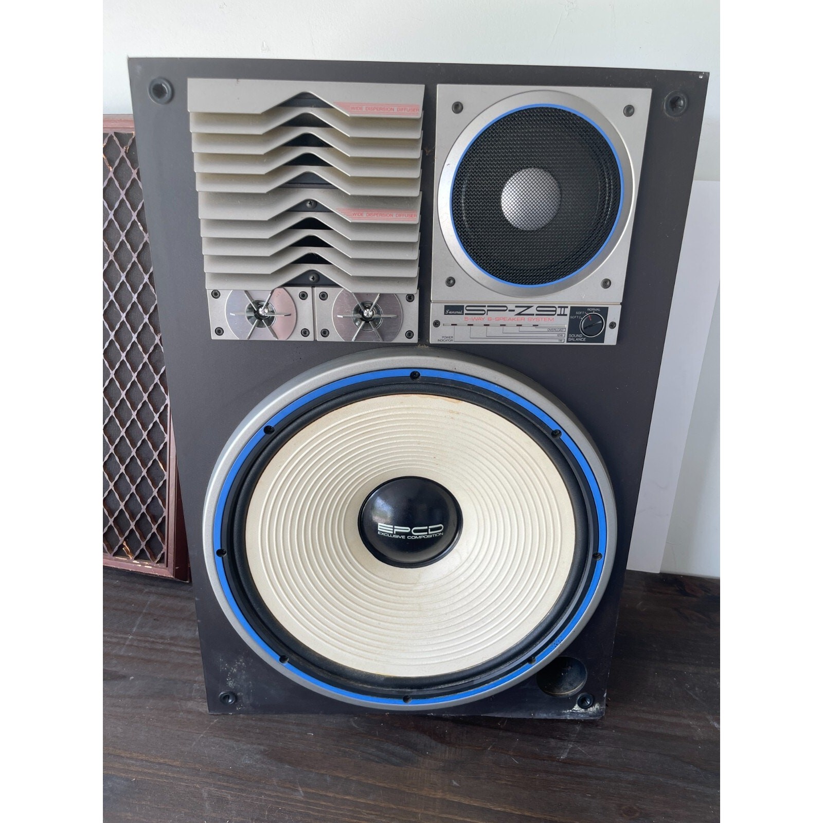 Sansui SP-Z9 II Vintage 5-Way 6-Speaker (Single) Japan 320W Wood Cabinet