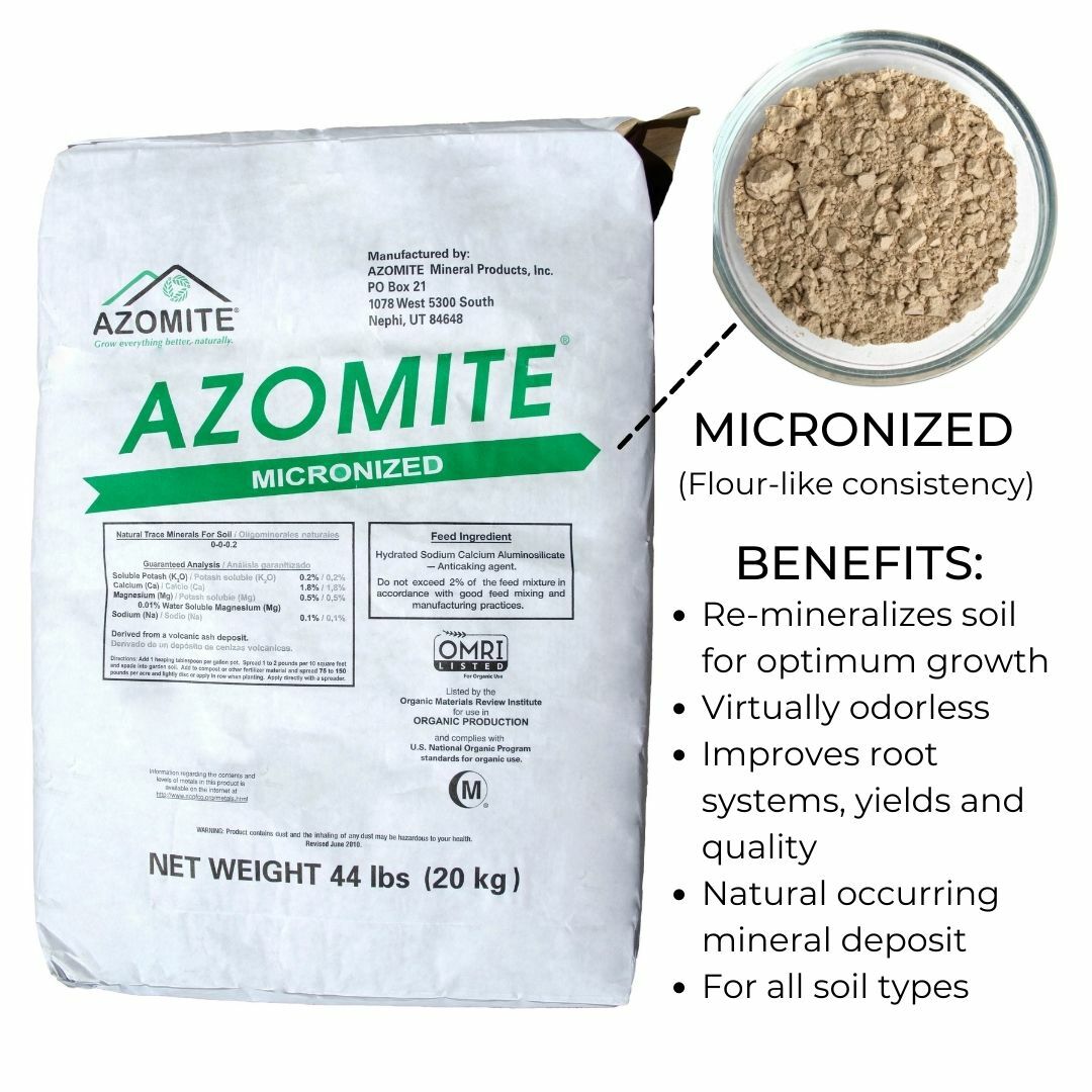 44 Pound AZOMITE Volcanic Ash Rock Dust Powder -67 Trace Minerals - Original Bag