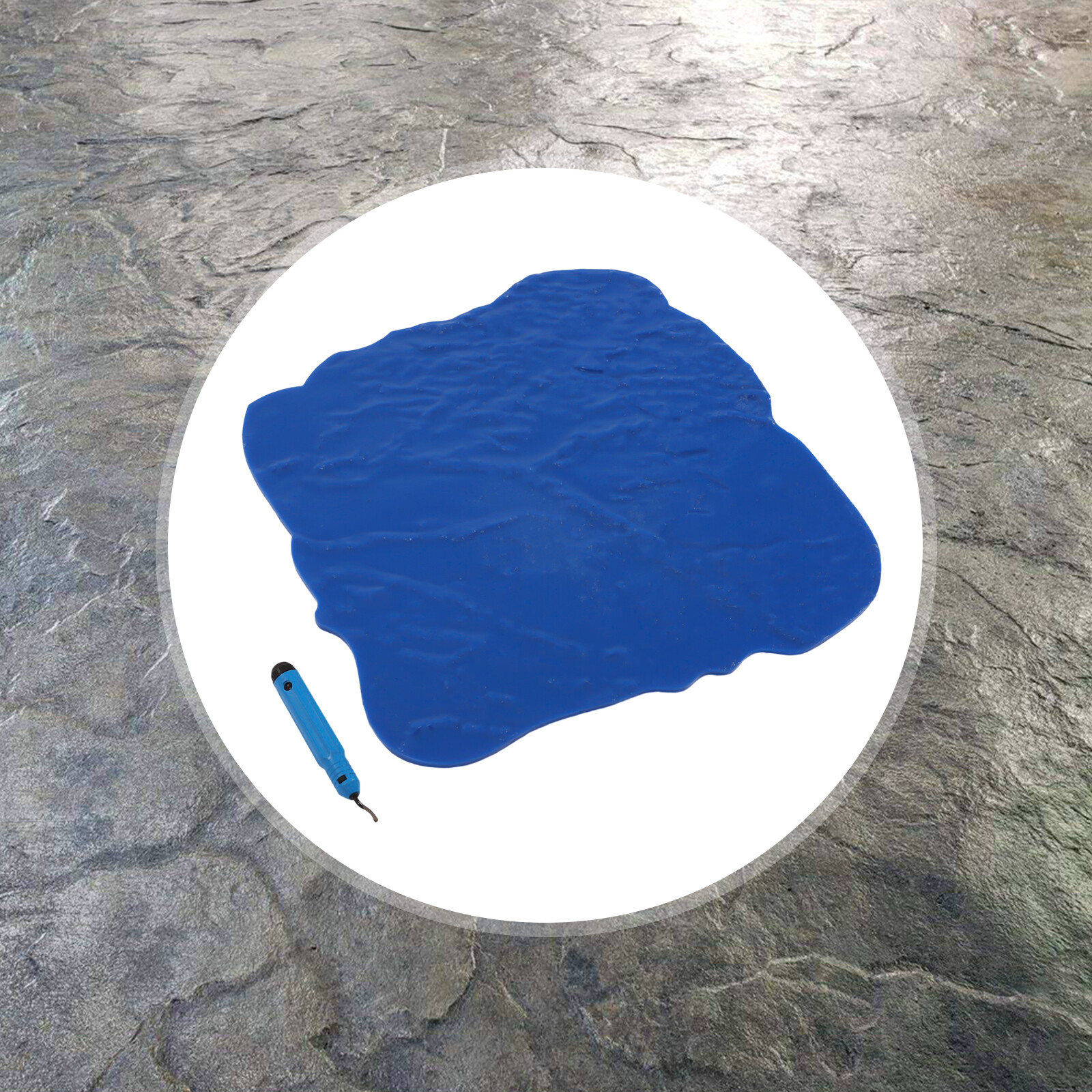 36" X 36" Blue Seamless Slate Concrete Cement Texture Imprint Stamp Skin Mat HOT