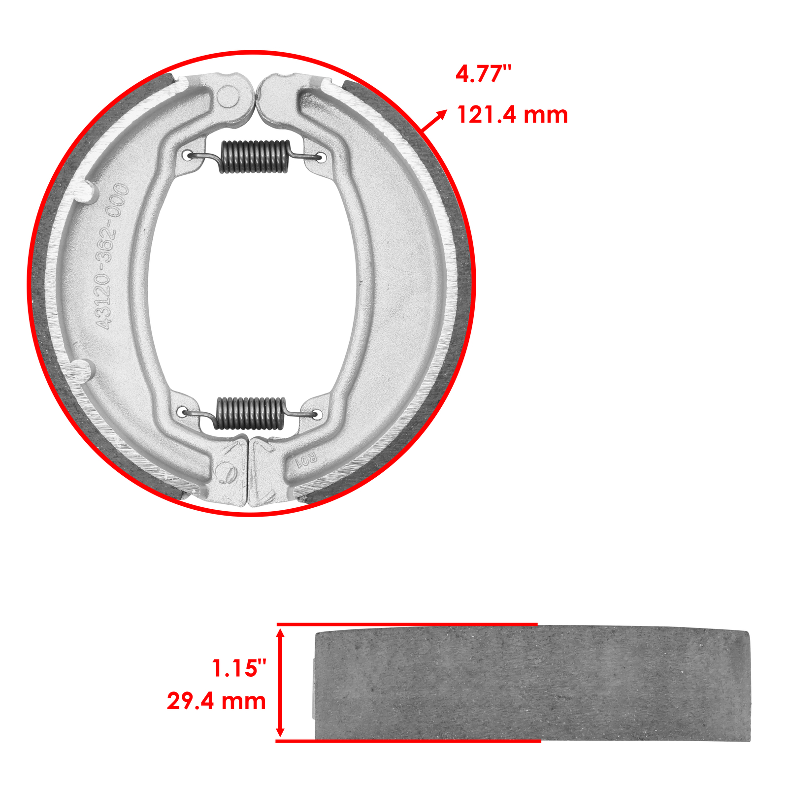 Rear Brake Shoes for Honda ATC70 1978-1981 1982 1983 1984 1985 / 43120-957-000