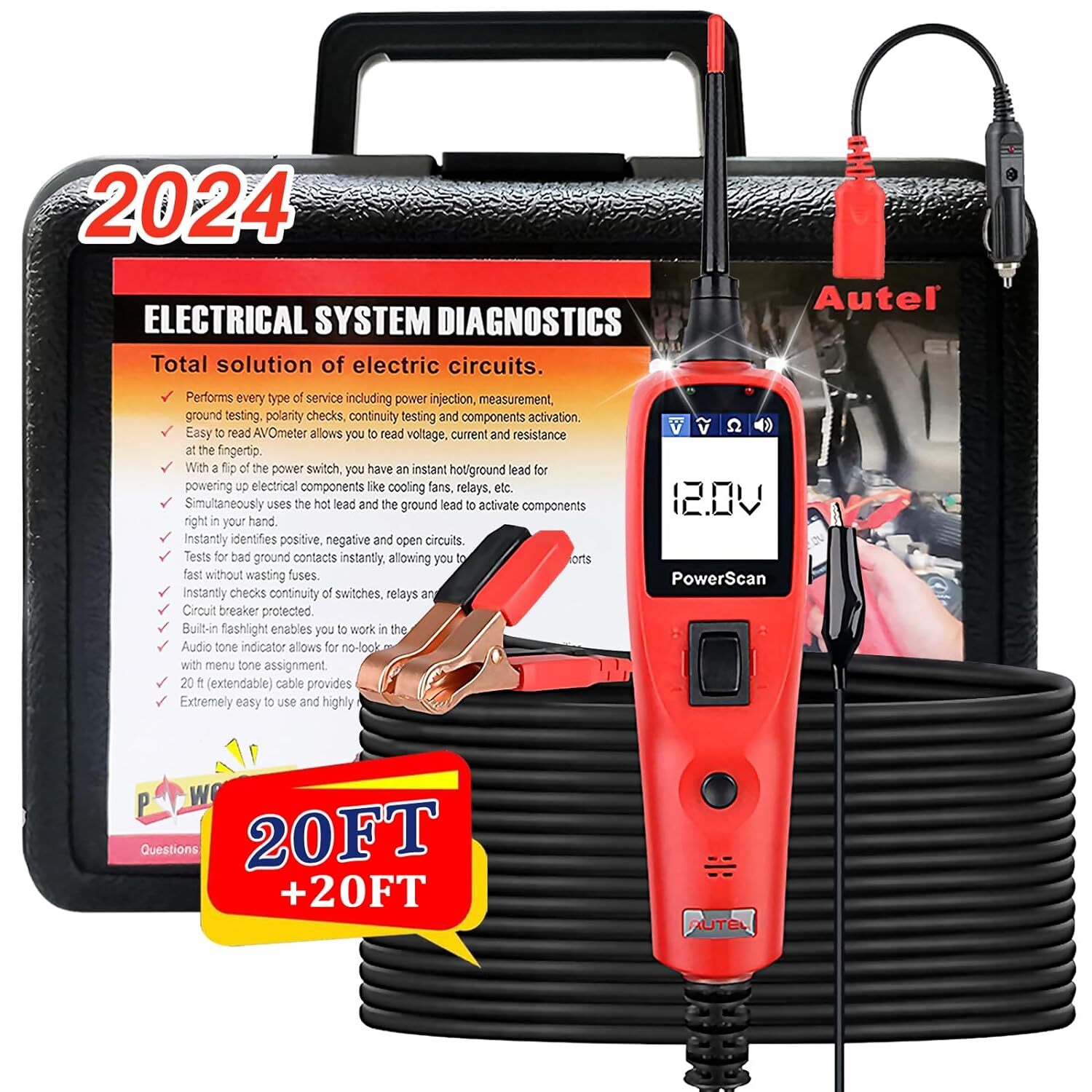 Autel Circuit Tester PowerScan Circuit Probe Tool 12-24V Electrical Short Open