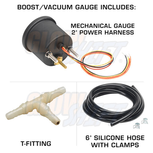 GlowShift 52mm Black 7 Color Boost & Oil Pressure & Air Fuel Ratio - 3 Gauge Set
