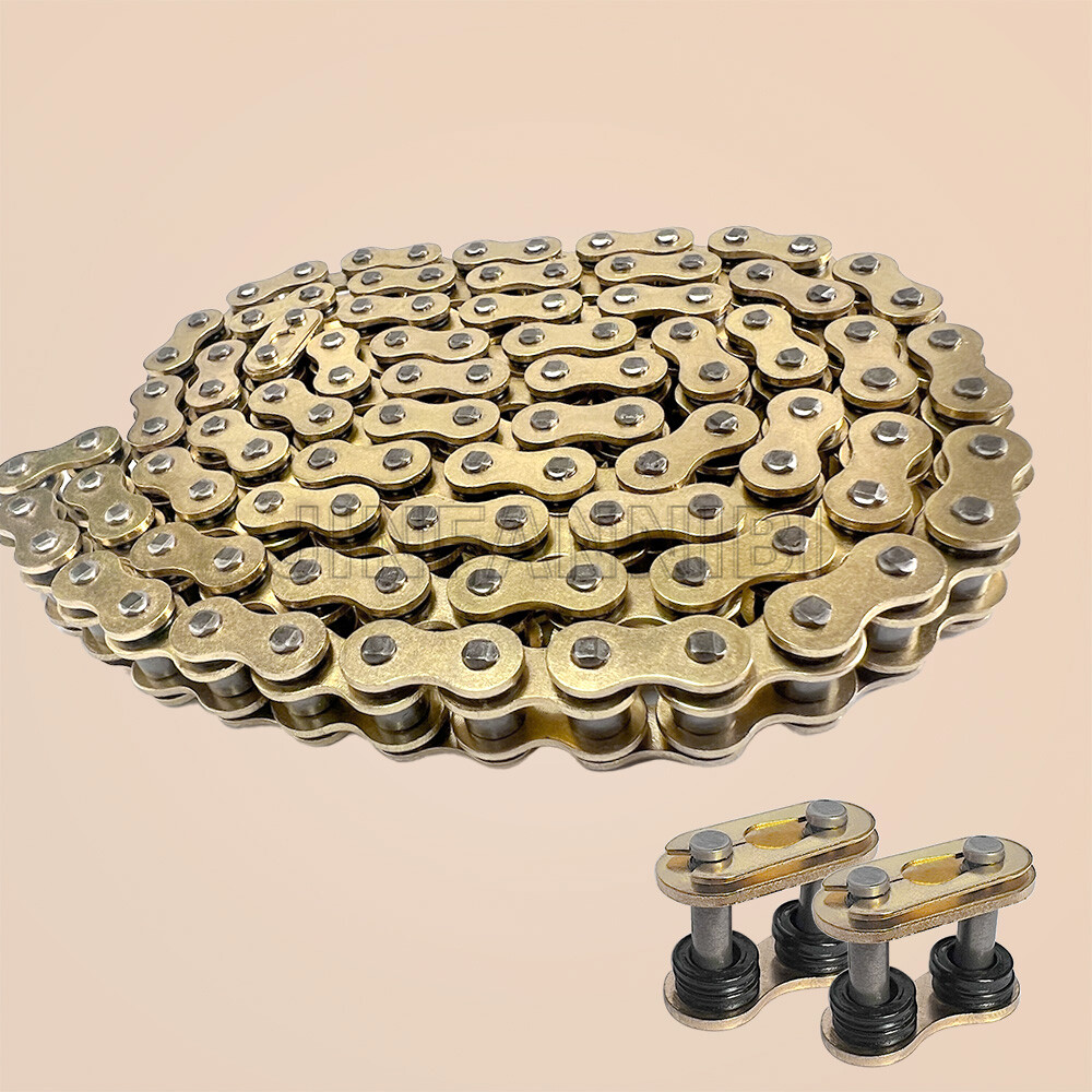 Gold 428 X-Ring Chain 140 Links W/Connecting Master Link for Motorcycle