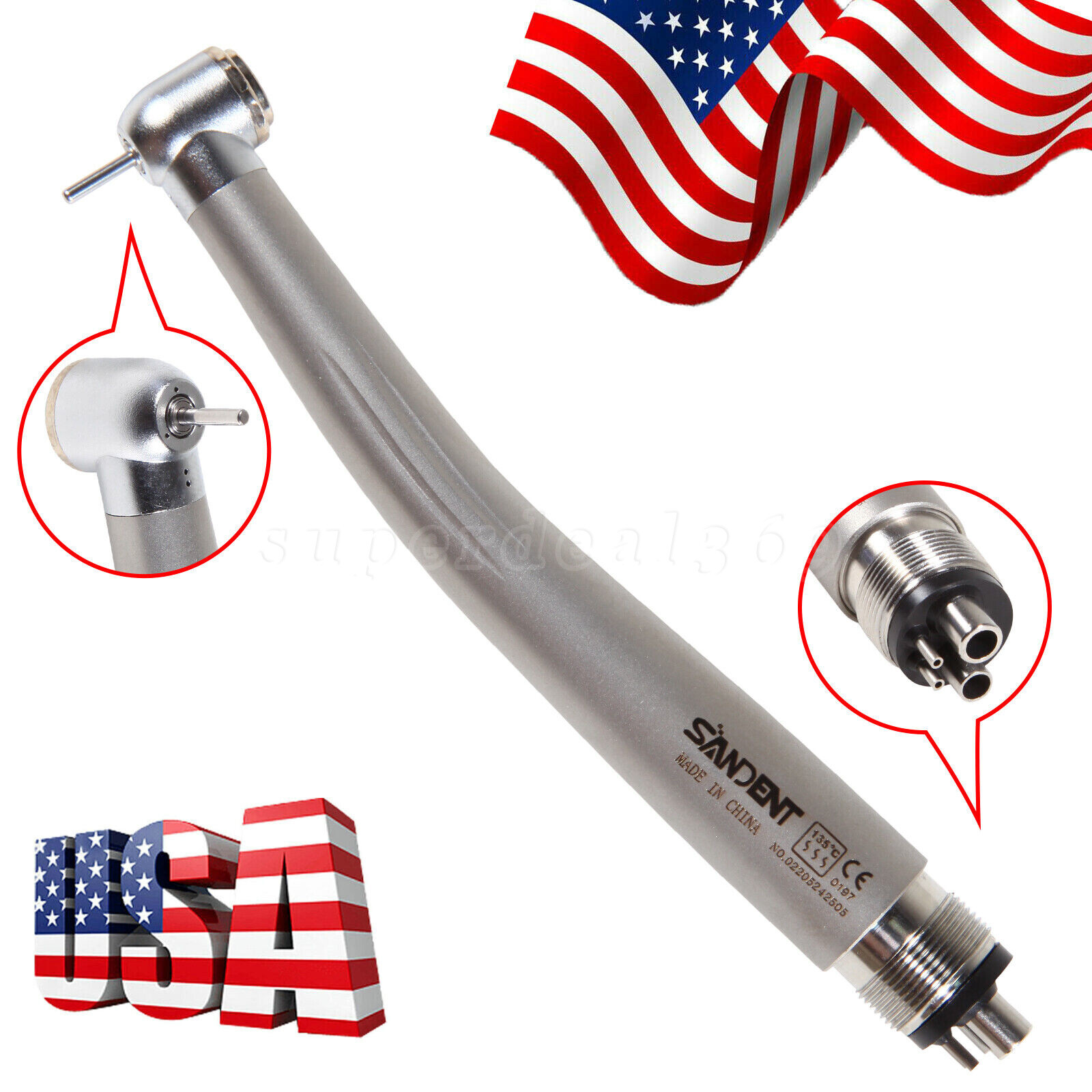 10* Dental High Speed Handpiece with LED/without LED Type Air Turbine 4 Holes
