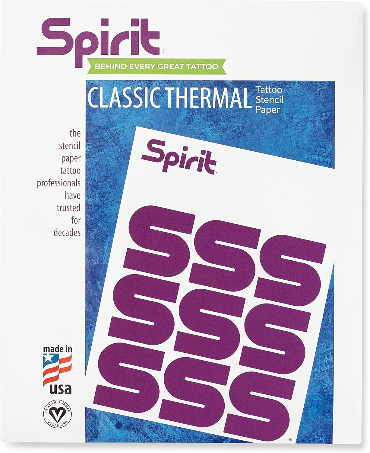SPIRIT Tattoo Transfer Thermal Stencil Paper Sheets (25ct) Ship-safe mailer