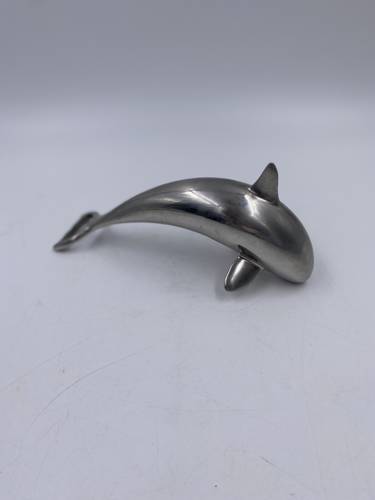 Vintage Silver Metal Dolphin Bottle Opener Rare Ocean Nautical