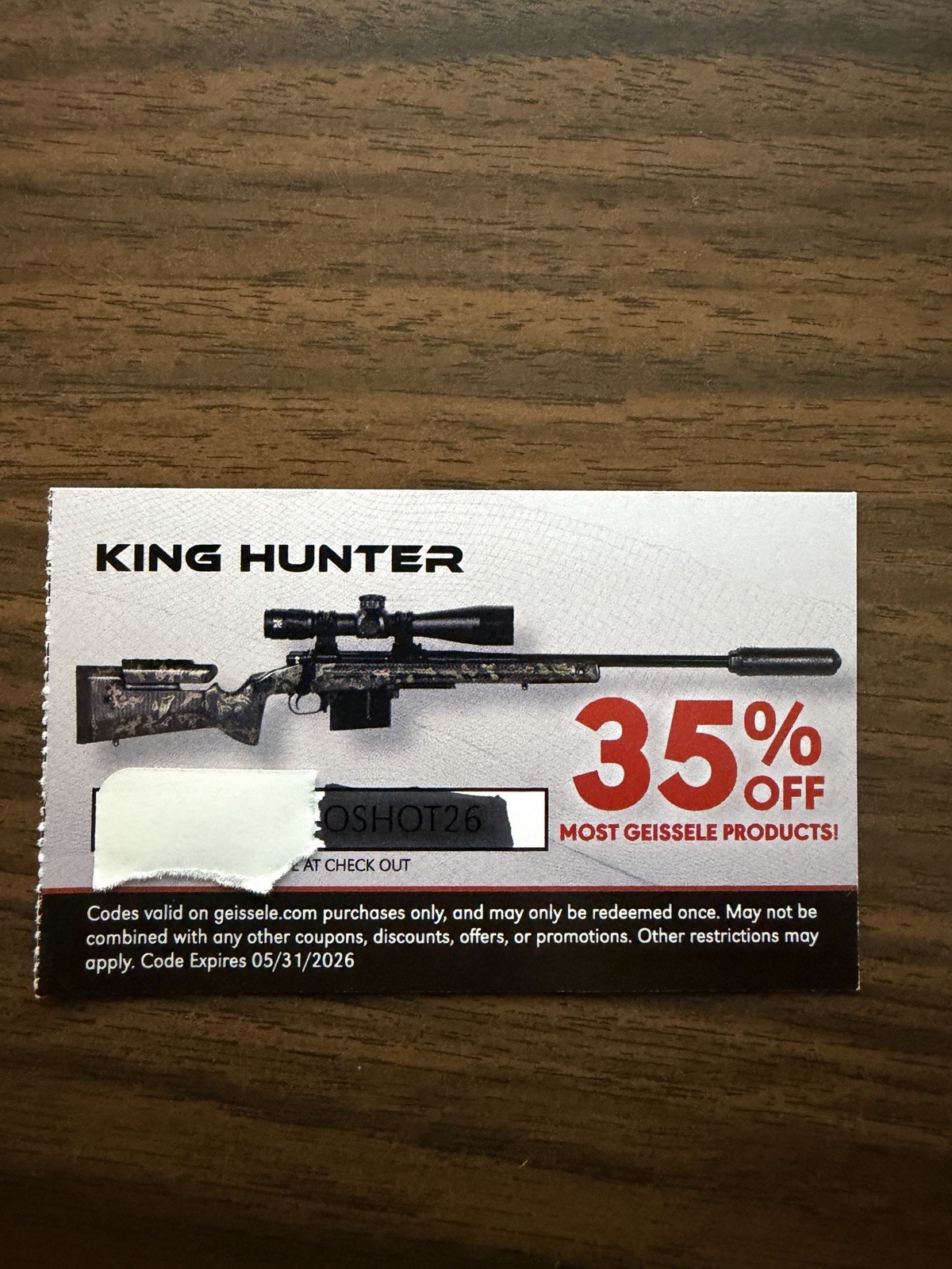 Geissele Automatics 35% Code Card for Shot Show 2026 Expires 5/31/26