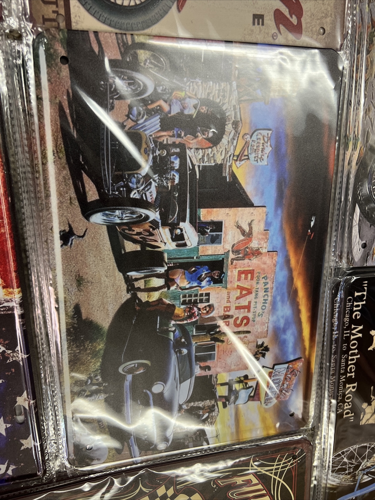 wall Sign decor tin metal plates set of 13 motorcycle Harley Davidson Indian New