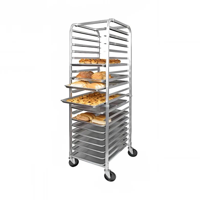 20-tier Bun Pan Speed Rack w/ Lockable Rubber Wheels 3" Spacing Kitchen
