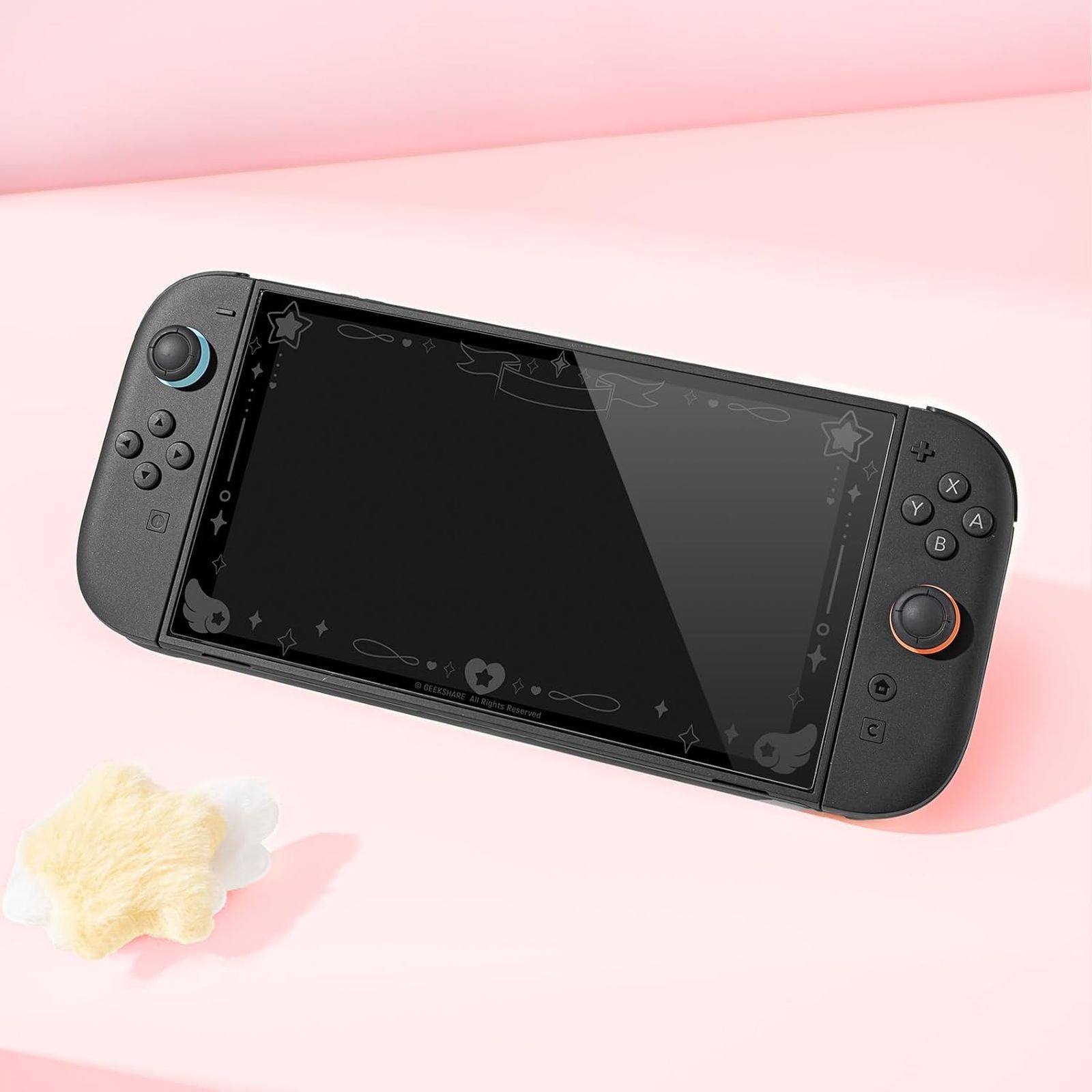GeekShare Tempered Glass Screen for Switch 2 with Positioning Frame Star Wings