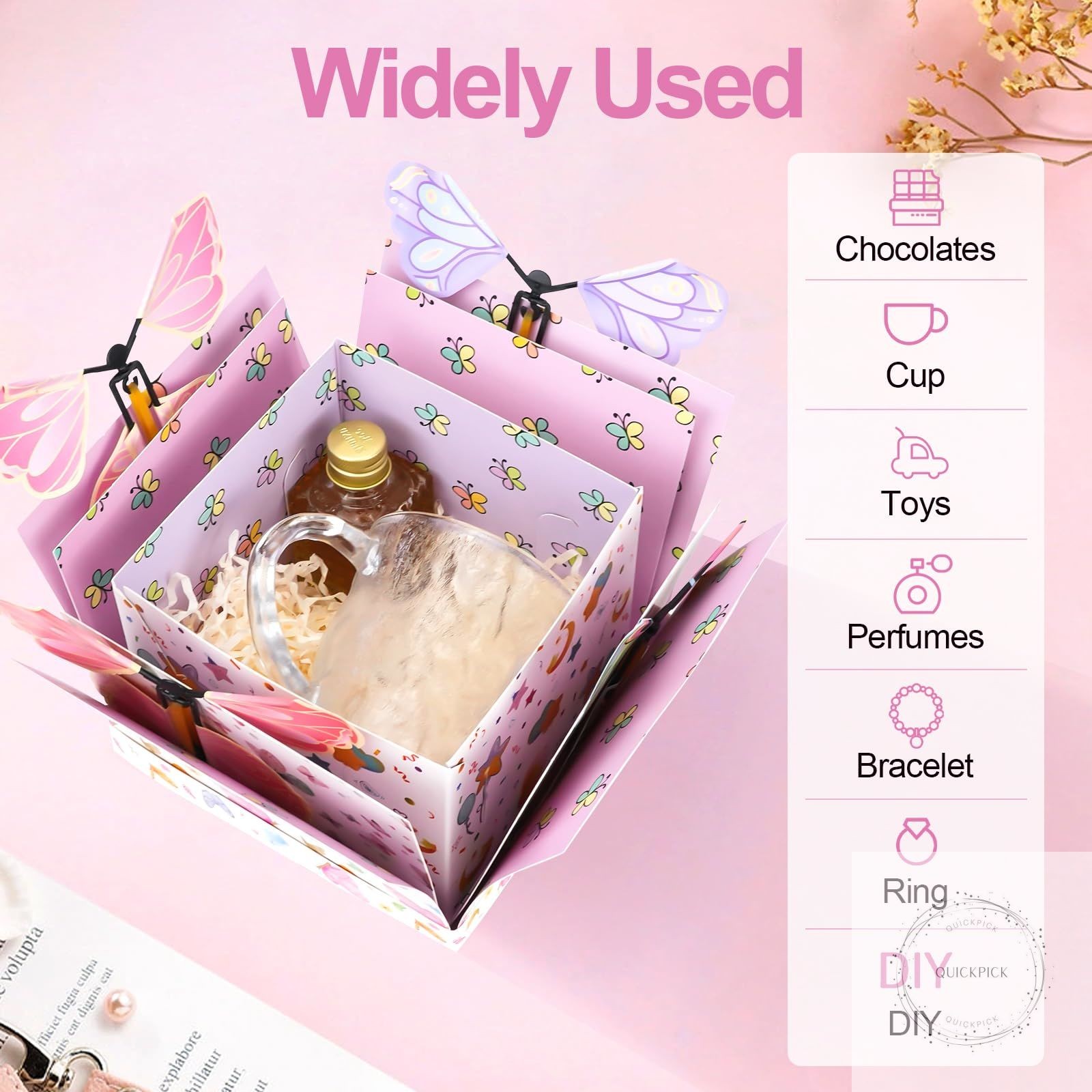 Flying Butterfly Explosion Gift Box, Pop Out Surprise Gift Box with Card, DIY Ex