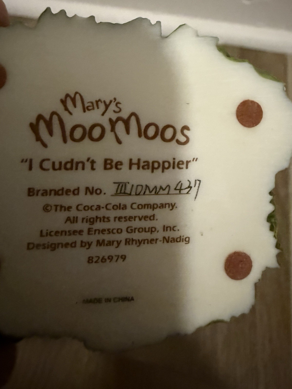 Mary's Moo Moos "I Culdn't Be Happier" Cow Figurine Coca-Cola
