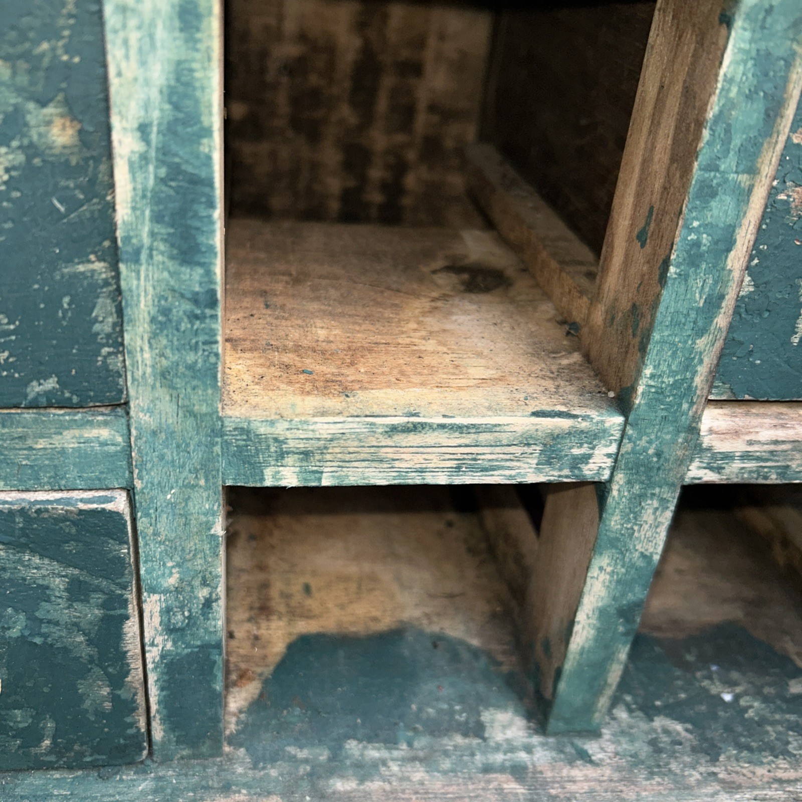 Vtg Hand Made Wood apothecary chest of 18 drawers (4missing )