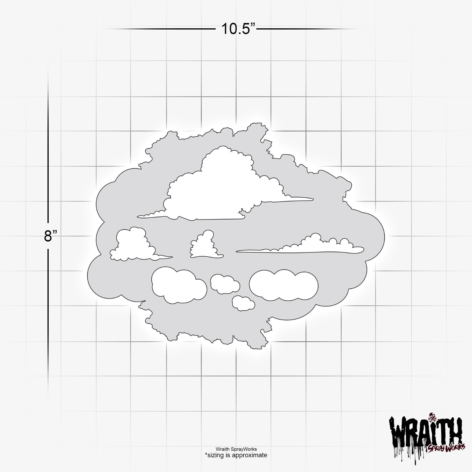 Cloud Kit - Reusable Airbrush Stencil Template