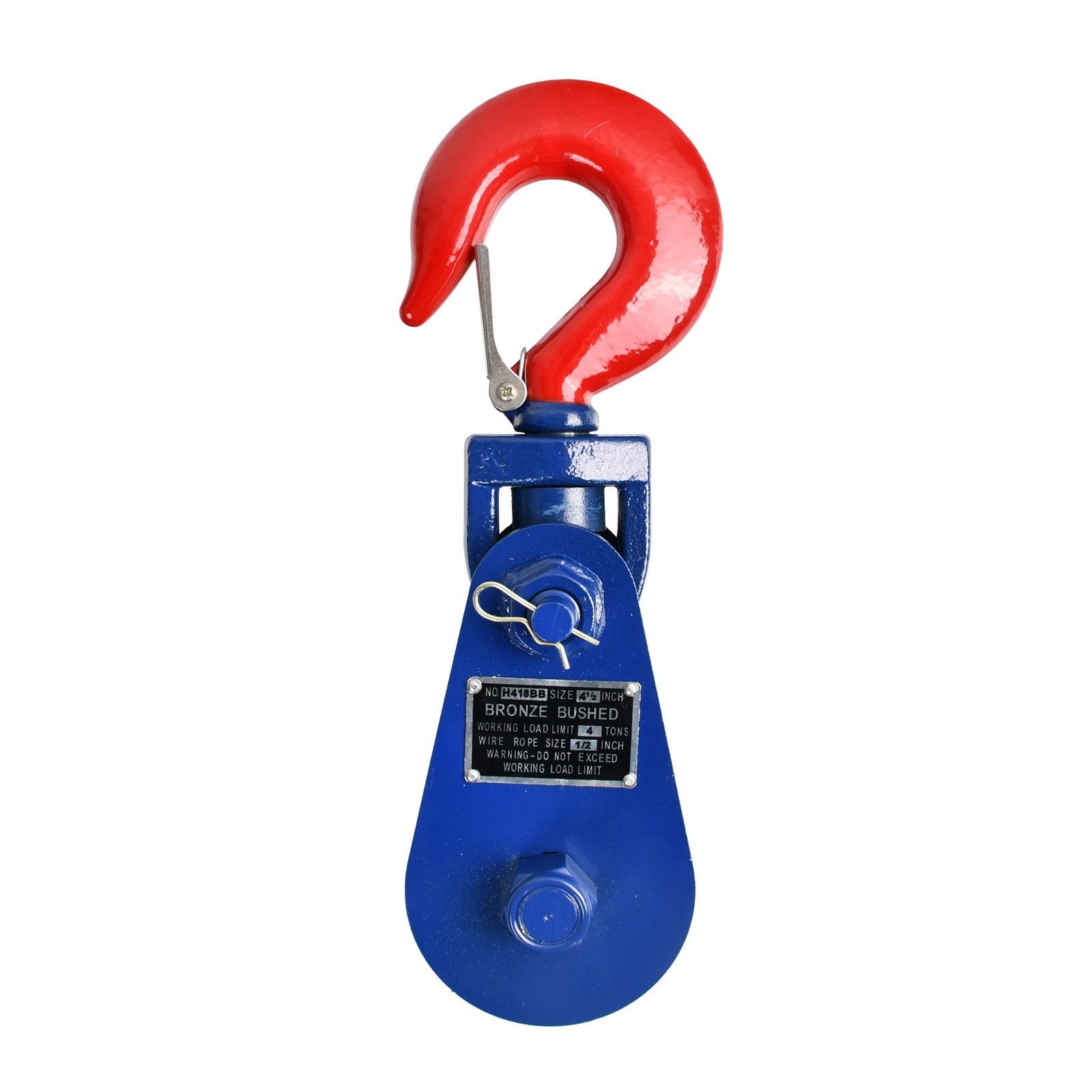 2pack 4 Ton Snatch Block w/Swivel Hook Safety Latch 4-1/2" Sheave 1/2" Wire Rope