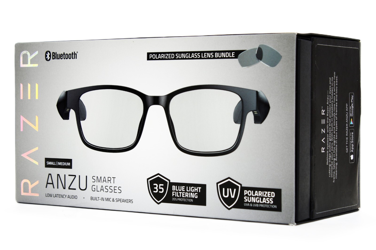 Razer ANZU Rectangle Smart Glasses with Blue Light Filtering - Small | Medium