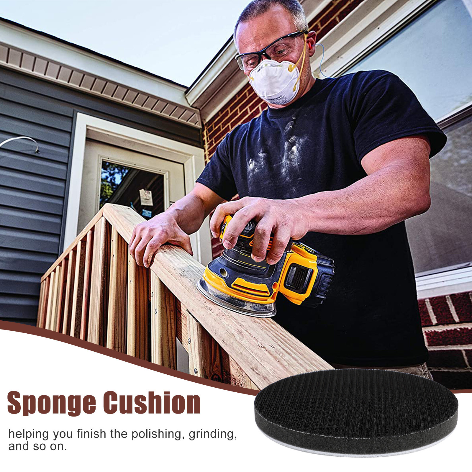 2x 6inch Hook Loop Foam Cushion Interface Sanding Disc Sander Buffer Backing Pad