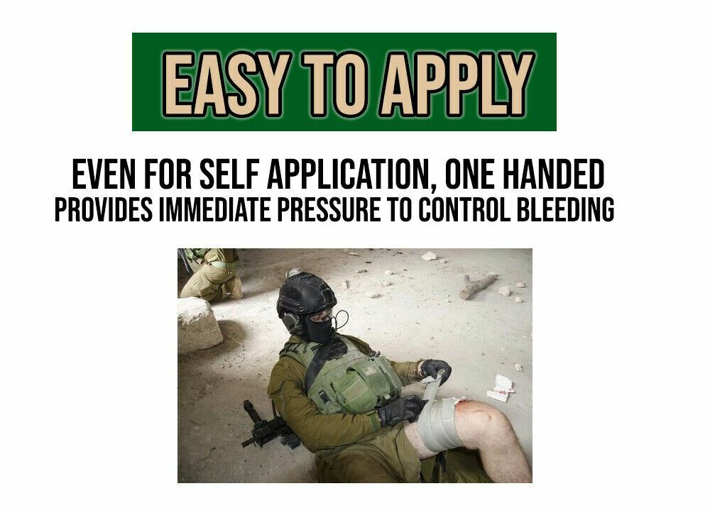 5 PACK 4" Trauma Bandage Emergency Israeli Style Battle Wound Dressing First Aid