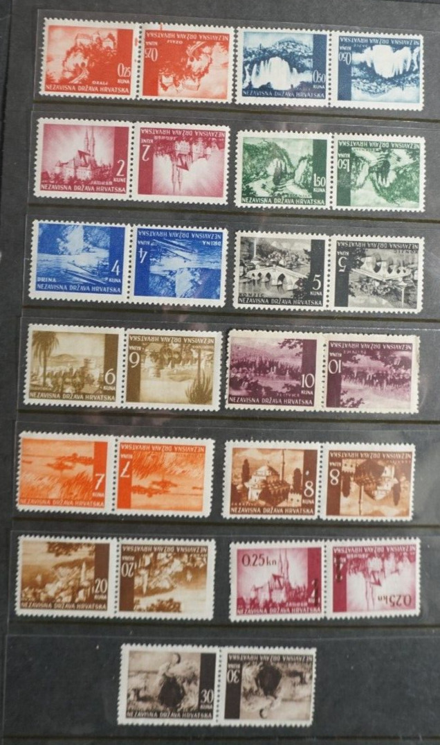 Croatia early stamps Tete Beche pairs Mint