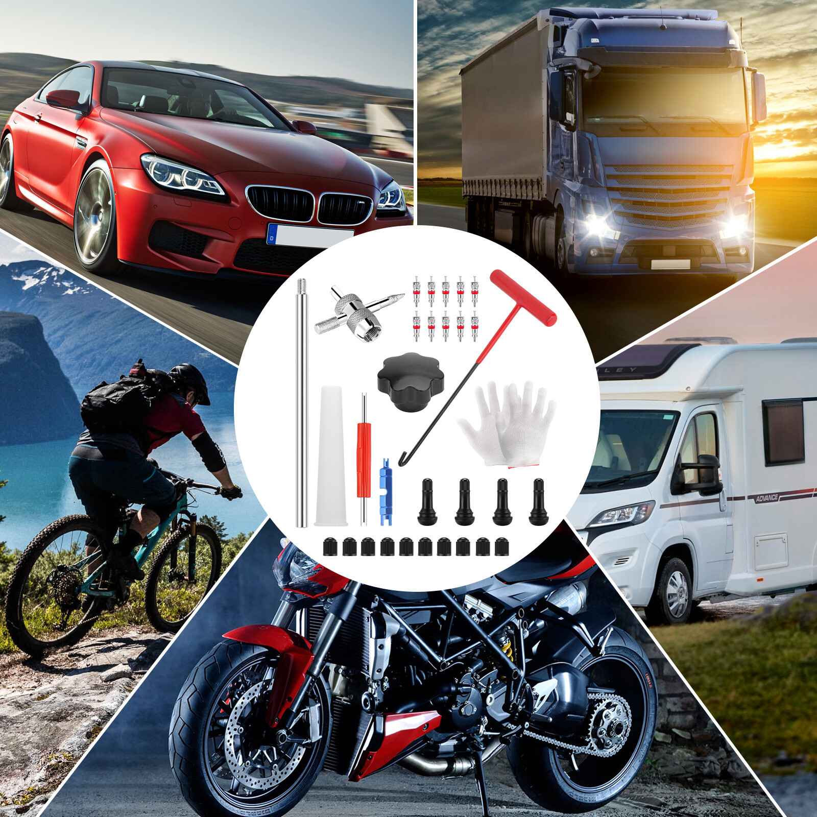 Tire Valve Stem Core Remover&Installer/Replacement Tool Kit For TR413 Valve Core