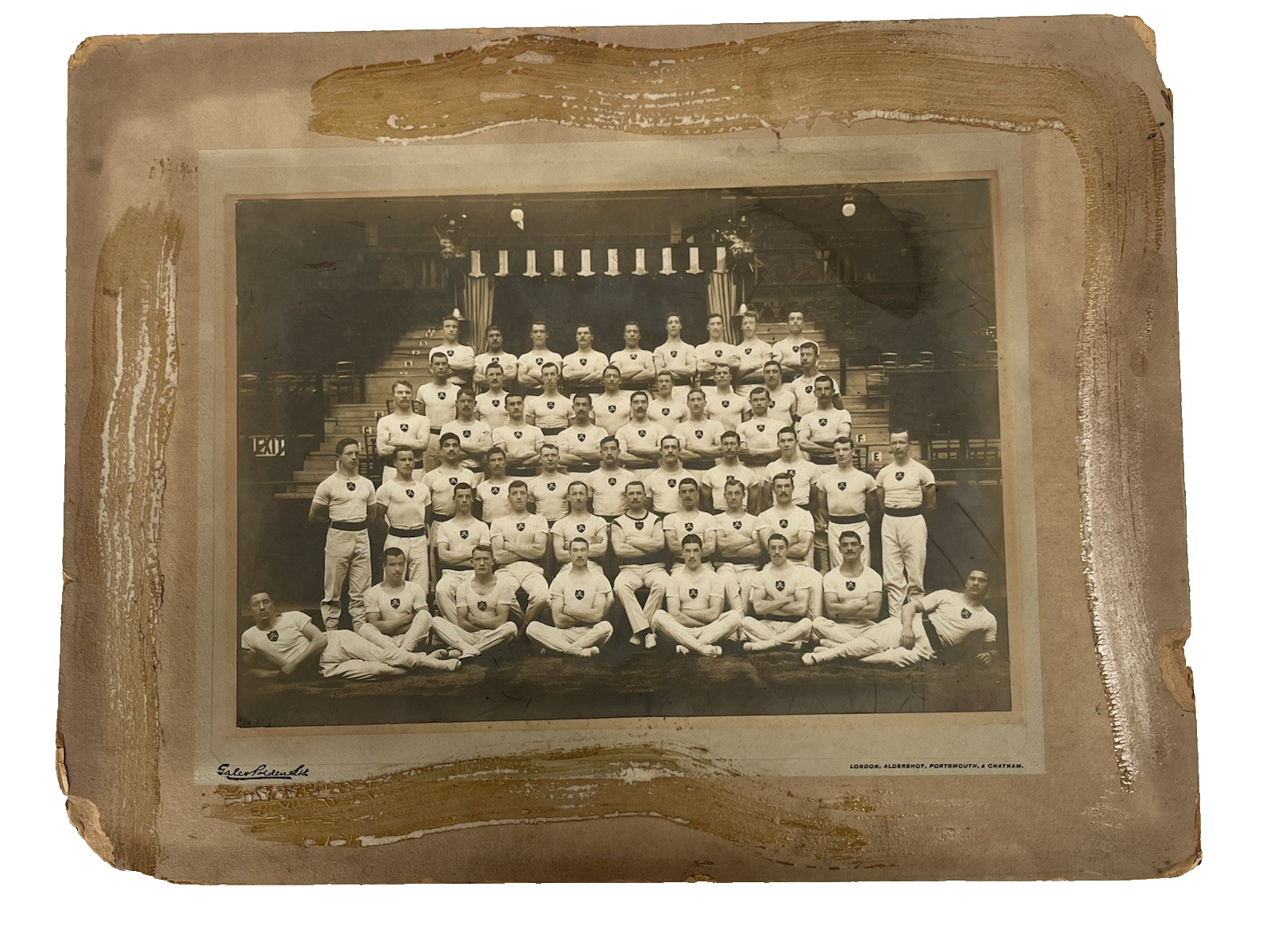 The Royal Welsh Welch Fusiliers Gymnasium Team Black & White Photograph Mounted