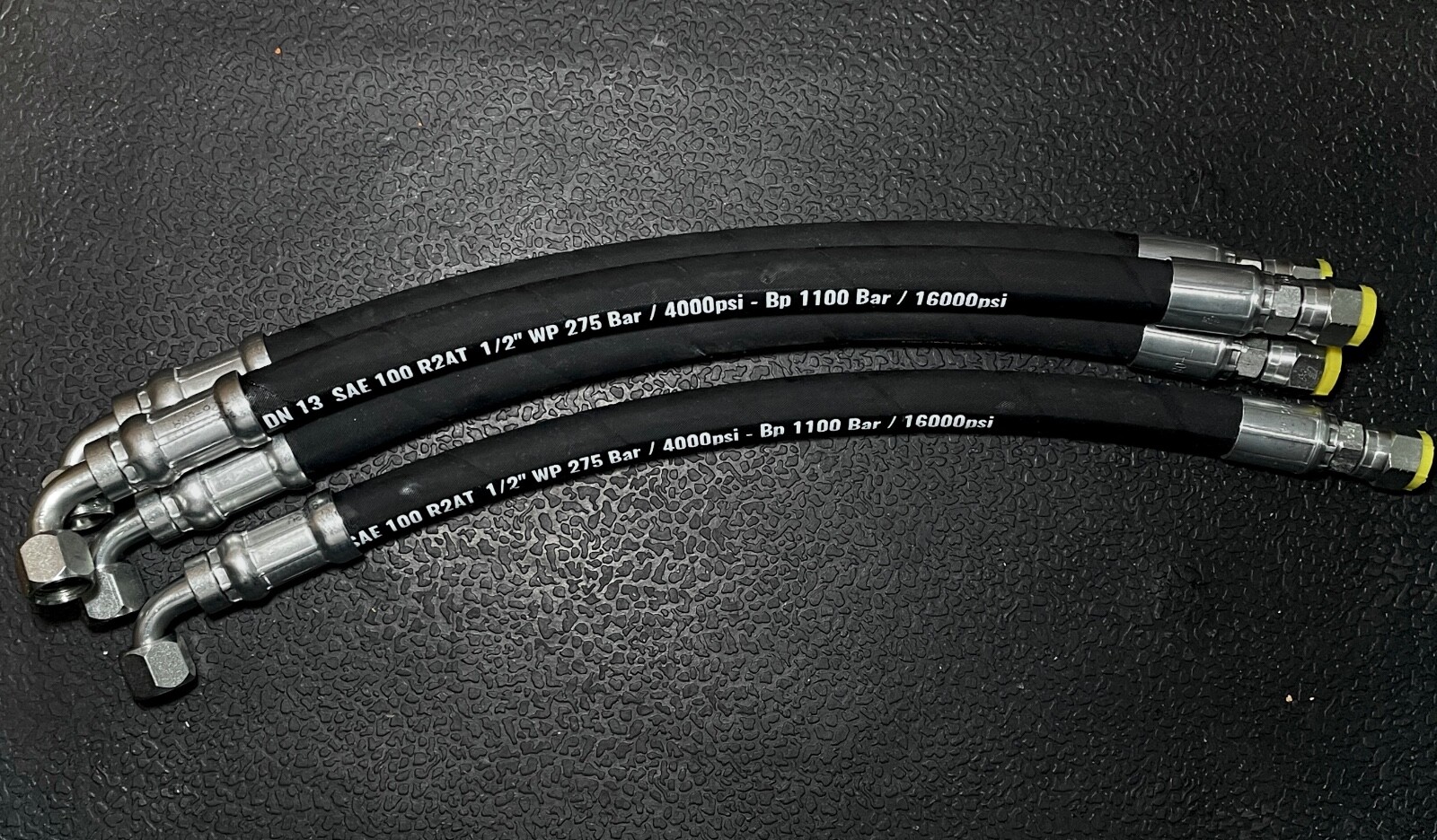 1/2" Hydraulic Hose Assembly with 2- Female JIC 37° Ends, #8 JIC (90°/Straight)