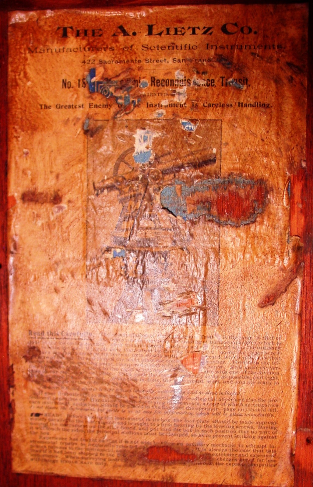 1903 Lietz Cyclotomic Reconnaissance Transit w/box - Rare alum., unique to Lietz