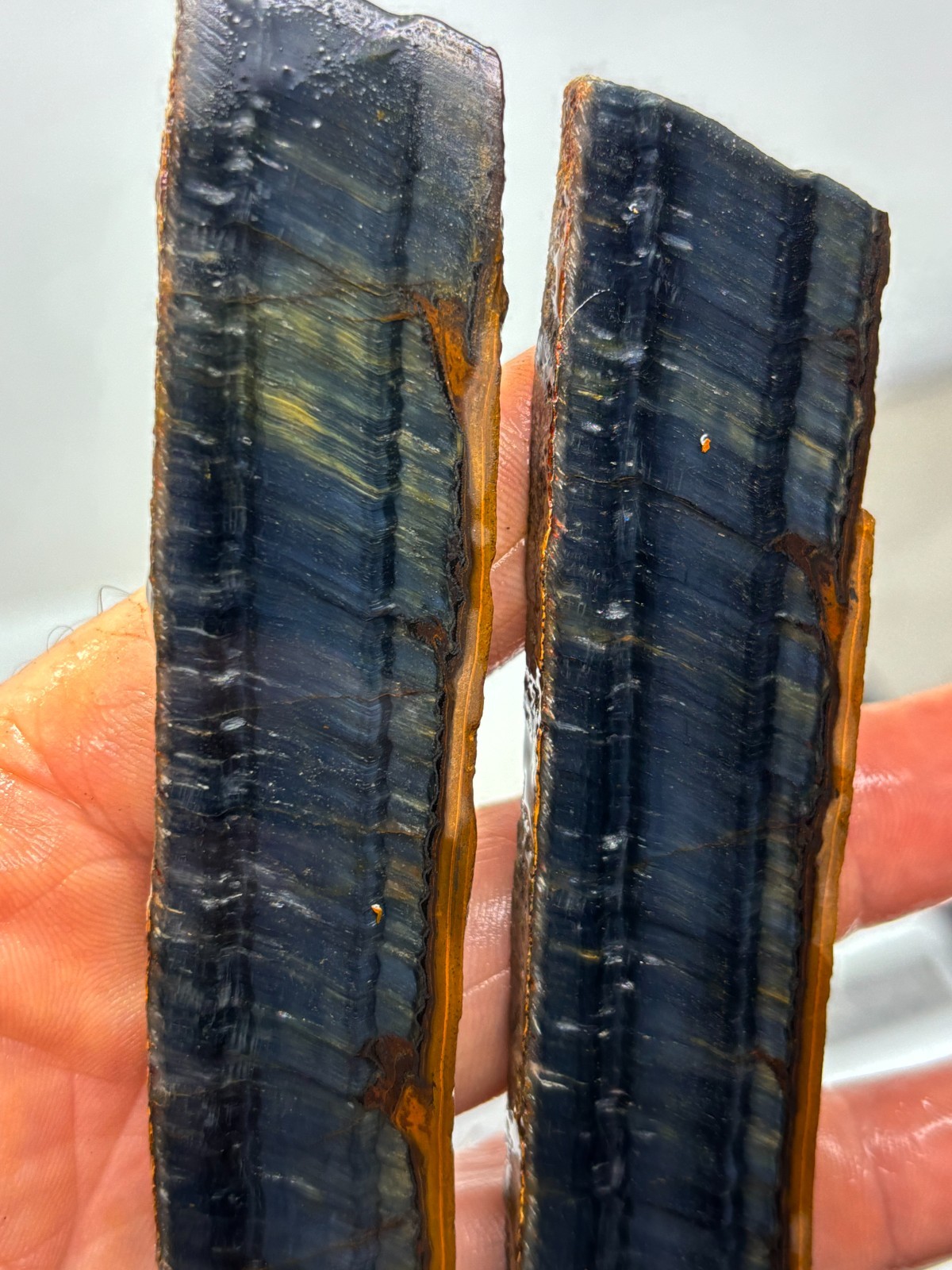 Blue Tiger Eye Agate Rough Slabs Cabbing Lapidary Carving Combo Ship Avail