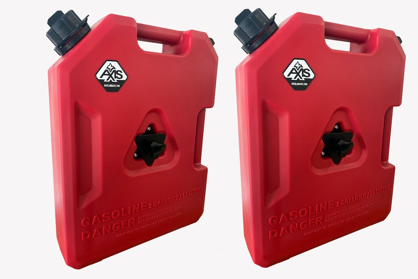 SET OF TWO -  2 Gallon Jerry Gas Cans with Mount Bracket for OVERLAND OFF ROAD