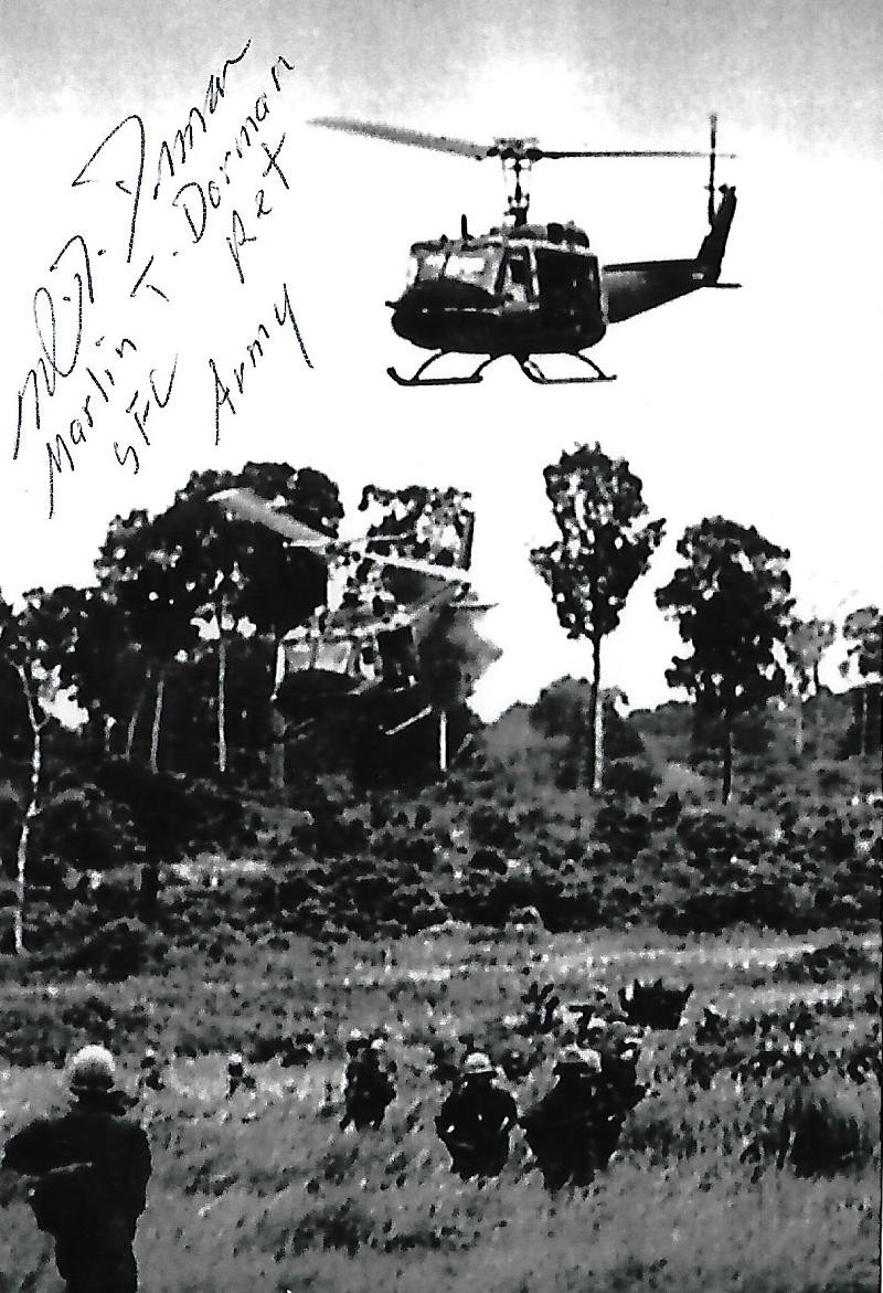 Marlin Dorman signed 4x6 photo We Were Soldiers Vietnam War RARE COA LOOK!