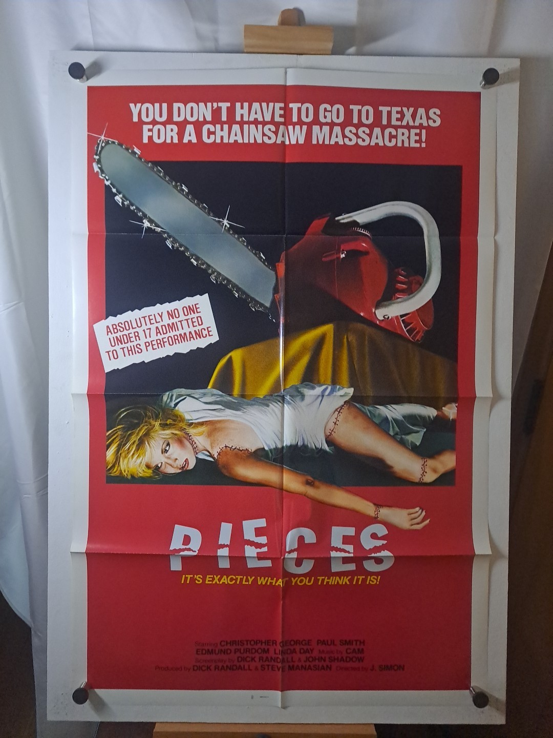 PIECES ORIGINAL 27x41 MOVIE POSTER HORROR 1983 FOLDED