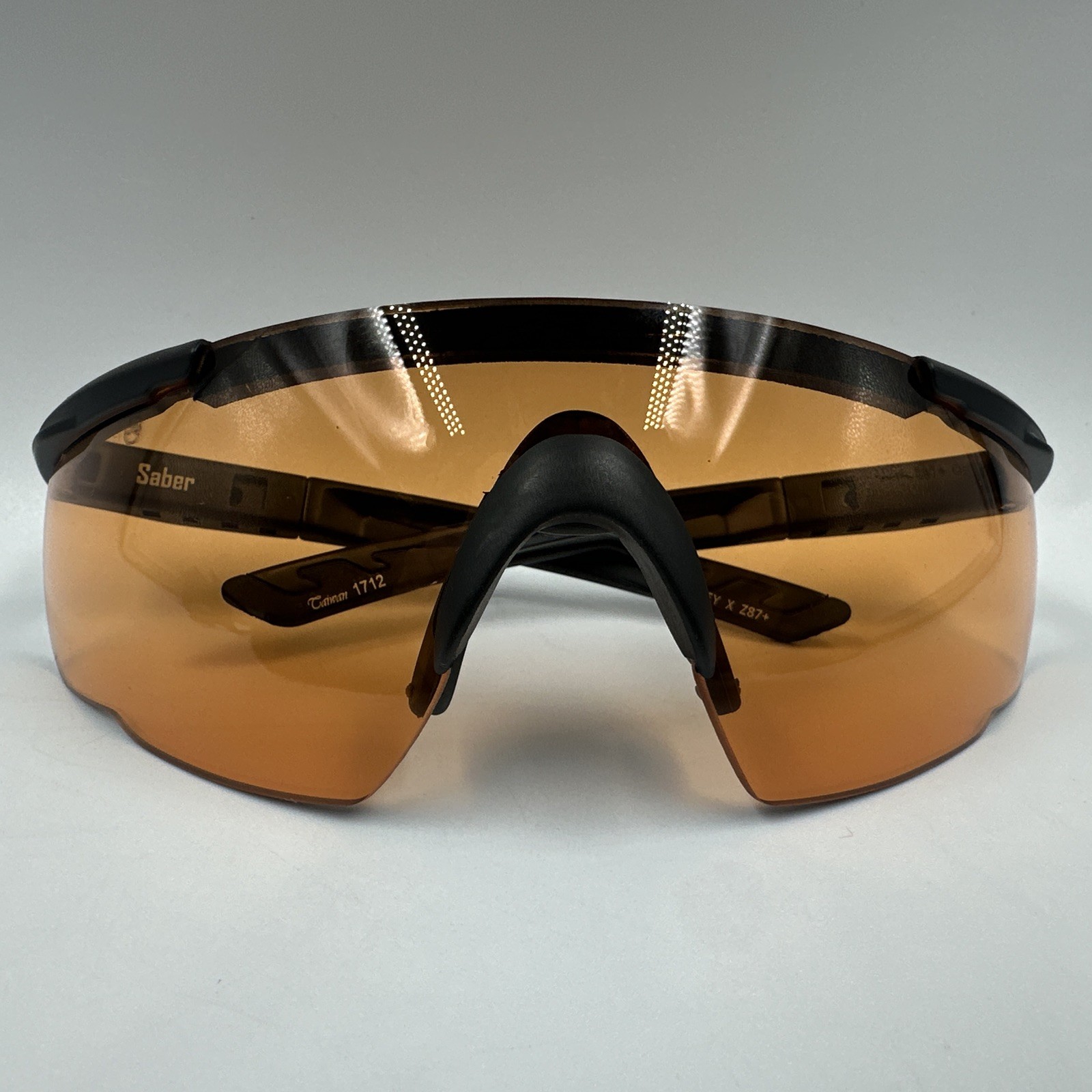 Wiley X Z87 Saber Shooting Safety Glasses Black Frame Orange Lenses w Bag, Strap