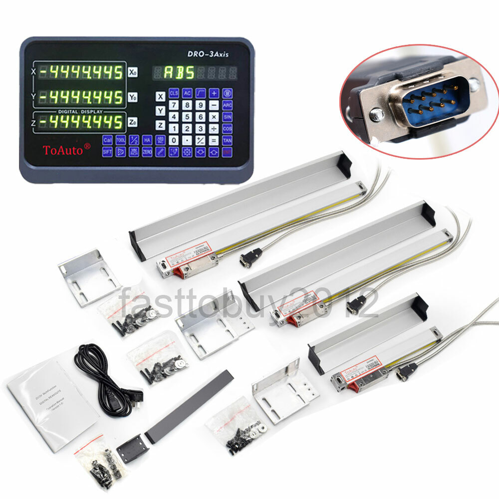 Linear Scale Digital Readout 2/3 Axis DRO Display Kit for Bridgeport Mill Lathe