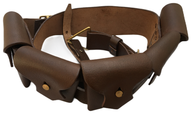 1903 Pattern Leather Five Pocket Bandolier for Jawa Costume (Pebble Leather)