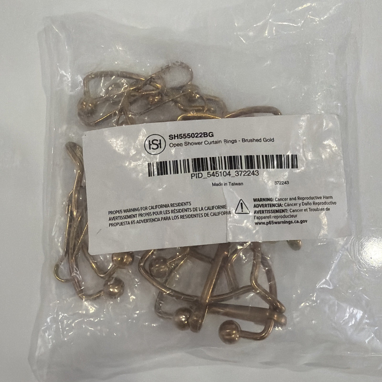 Signature Hardware SH466823 Roller Ball Shower Curtain Rings Brushed Gold NEW