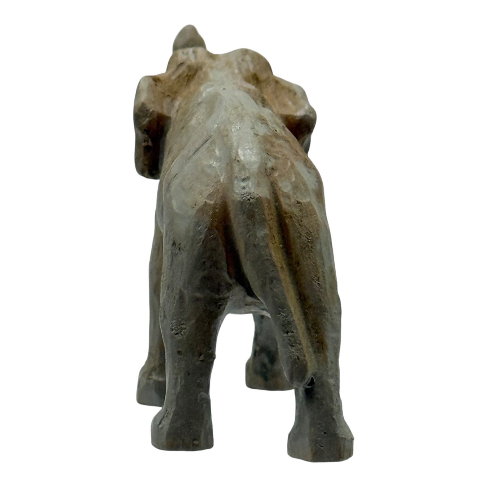 Elephant Wooden Figurine Decor Trunk Up Good Luck Home Decor Shelf Vintage