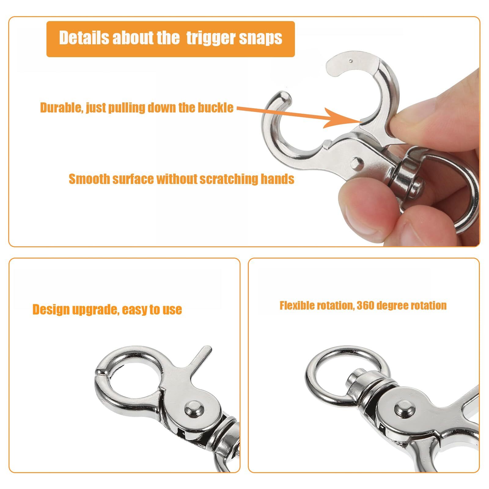 10PCS Trigger Snap Hooks 2.32'' x 0.82'' Heavy Duty Swivel Snap Hooks Metal C...